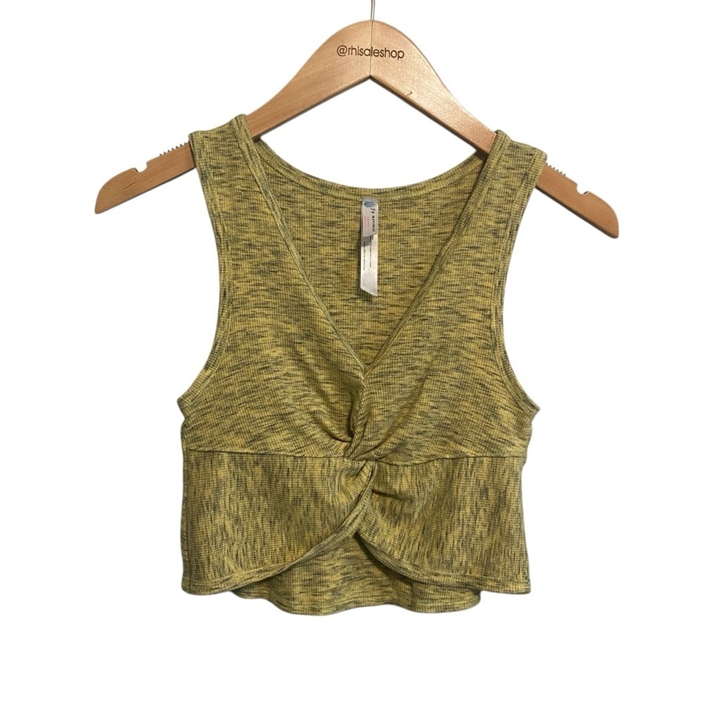 Free People Movement Yellow Space Dye New Moon Knotted Tank Size Small - Picture 3 of 7